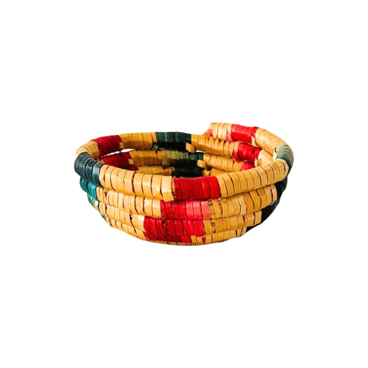 Basket by Women in Salfit (5") - Pink/Green