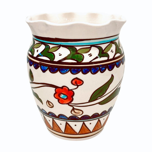 Ceramic Flower Pot - Poppy/Brown