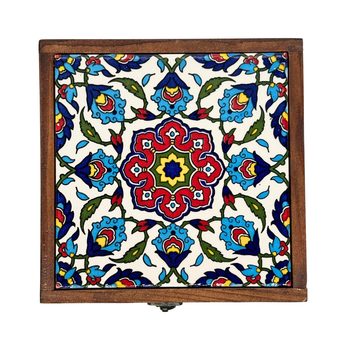 Tile Box Wood & Ceramic Tile Box - Red Geo Poppy – Shop Palestine