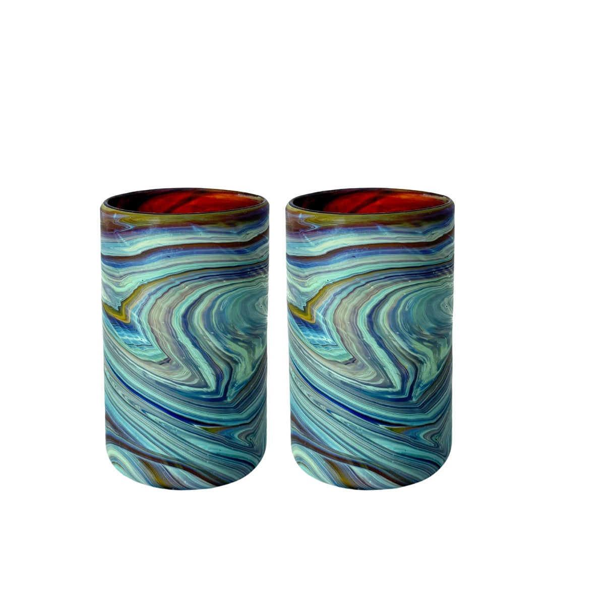 Phoenician Glass Tumblers, Set of 2, (3.5") - Amber