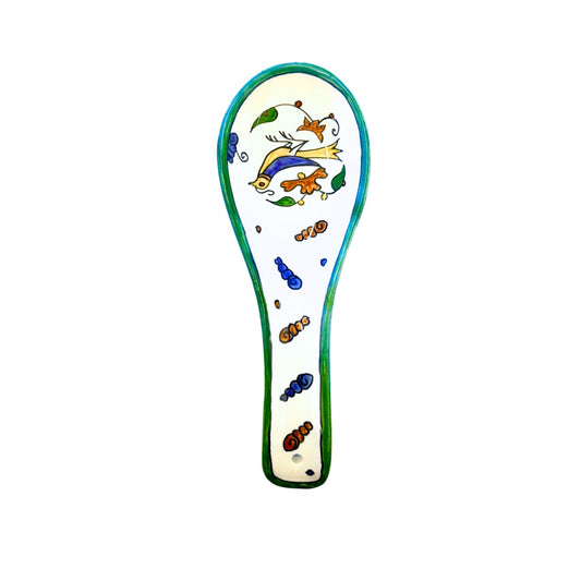 Ceramic Spoon Rest - Sunbird (white)