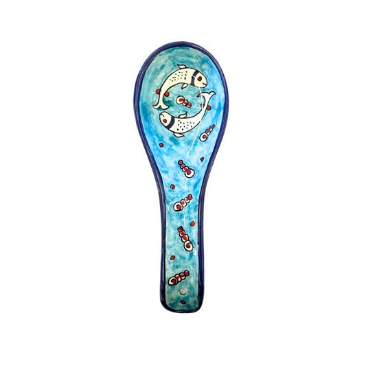 Ceramic Spoon Rest - Fish (aqua)