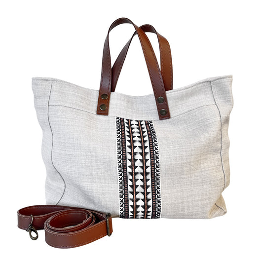 Walid Embroidered Tote - Cream