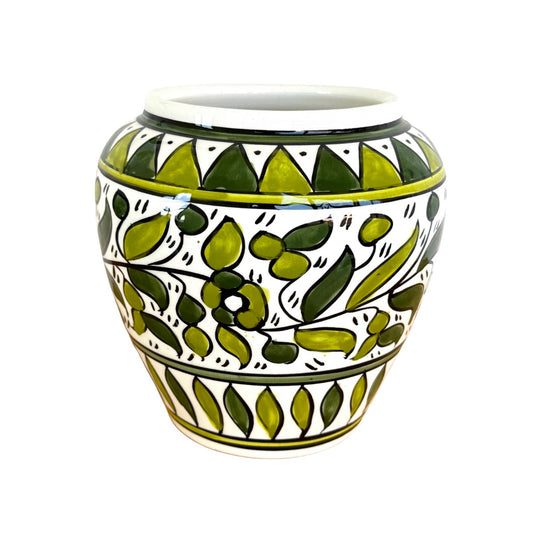 Ceramic Flower Pot (7”) - Green