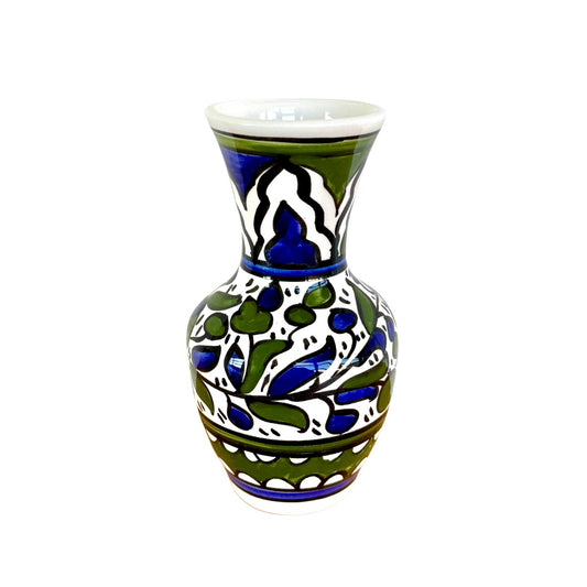 Ceramic Vase (7") - Blue & Green