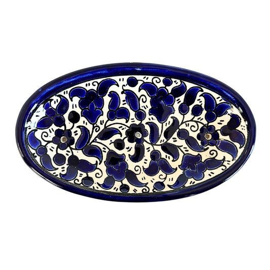Ceramic Soap Dish (7”) - Classic Blue