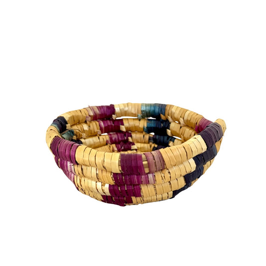Basket by Women in Salfit (5") - Purple and Blue