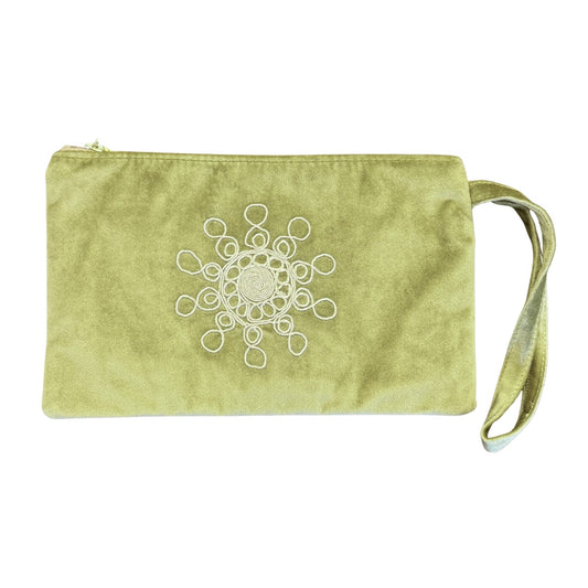 Velvet Tahriri Pouch - Light Olive
