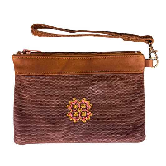Star Tatreez Pouch - Mocha