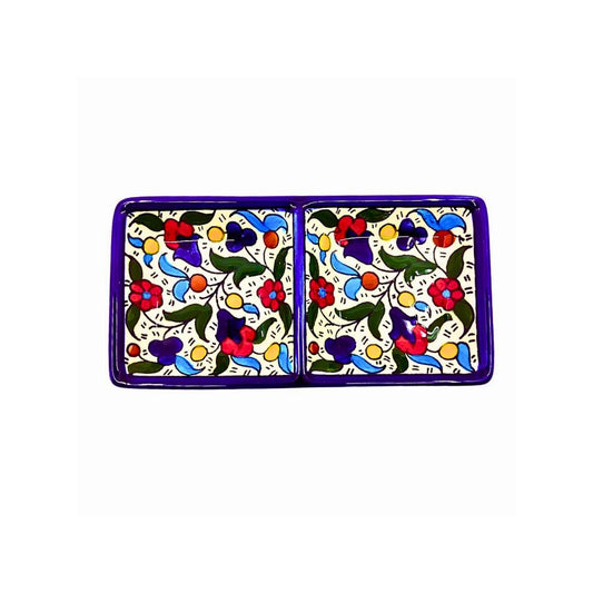 Ceramic Split Serving Dish (6”) -Multicolor
