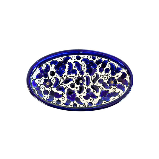 Ceramic Soap Dish (7”) - Classic Blue