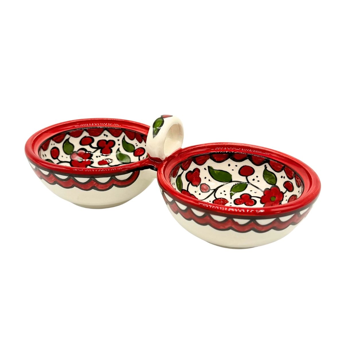 Zeit and Za'atar Serving Bowl - Red and Green