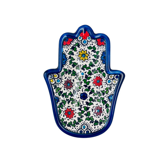 Fakhoury Ceramic Hamsa Dish - Multicolor Vine