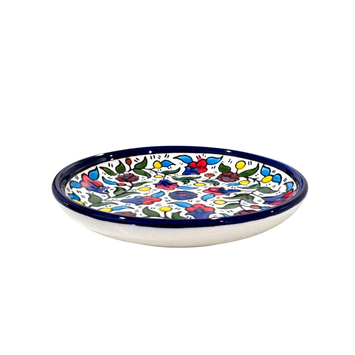 Ceramic Round Plate (5.5") w/Rim - Multicolor
