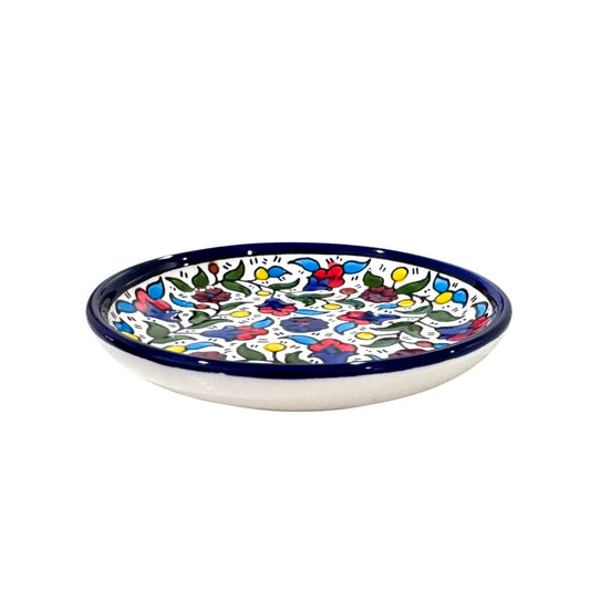 Ceramic Round Plate (5.5") w/Rim - Multicolor