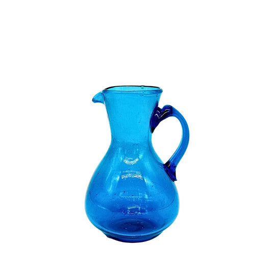 Small Glass Pitcher - Mediterranean Blue