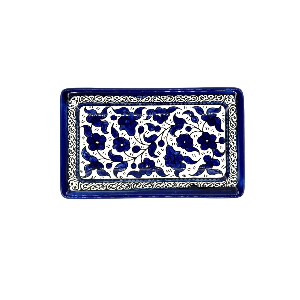 Ceramic Rectangular Dish (7”) - Classic Blue