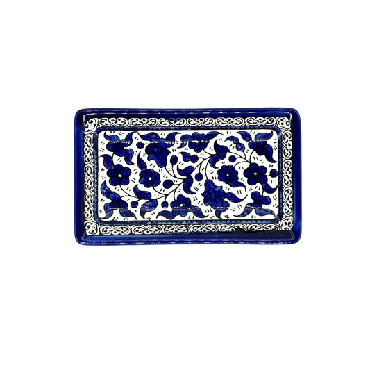 Ceramic Rectangular Dish (7”) - Classic Blue