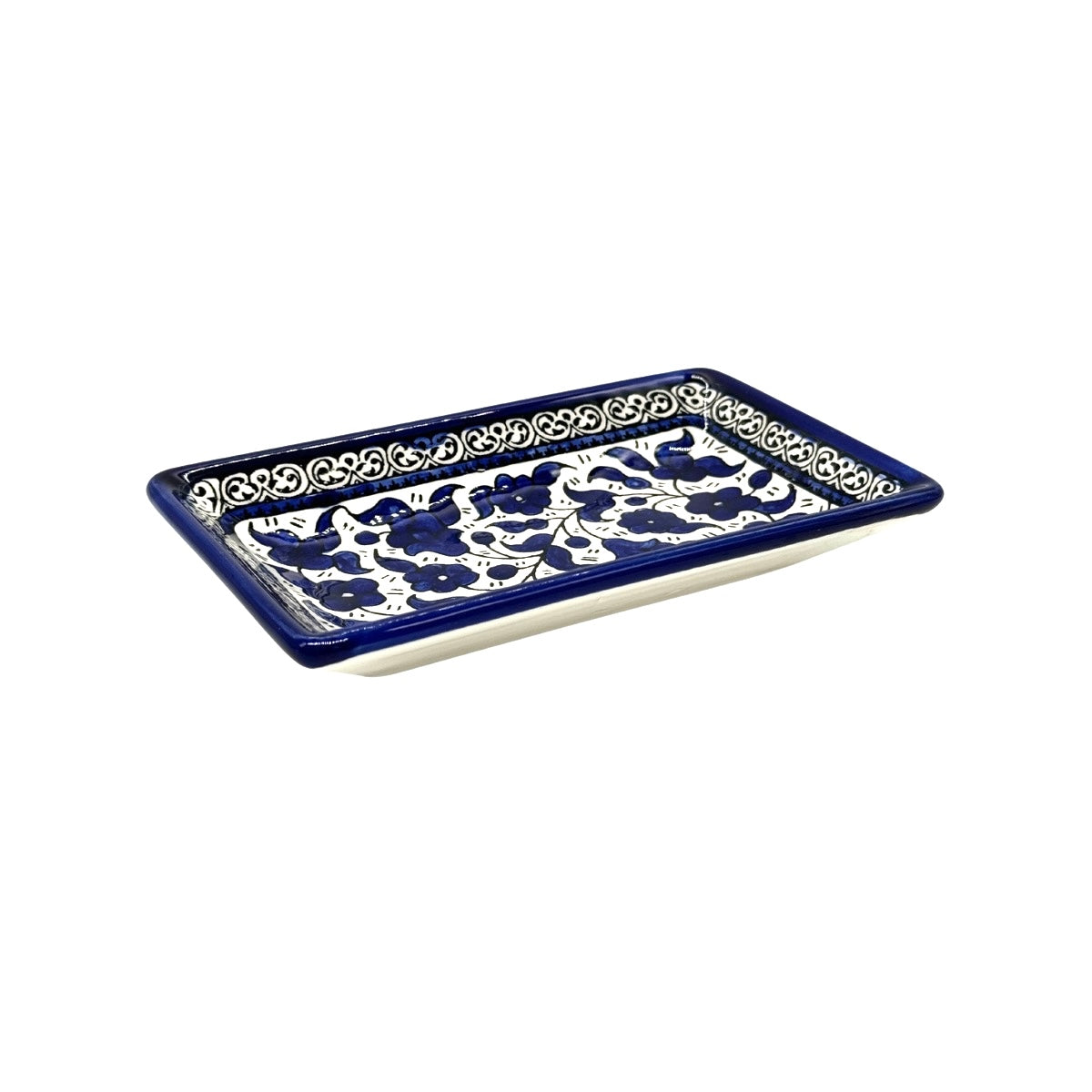 Ceramic Rectangular Dish (7”) - Classic Blue