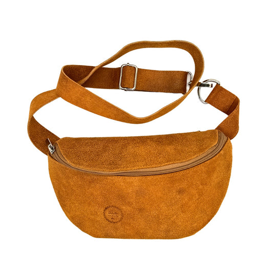 Leather Fanny Pack - Tan Suede