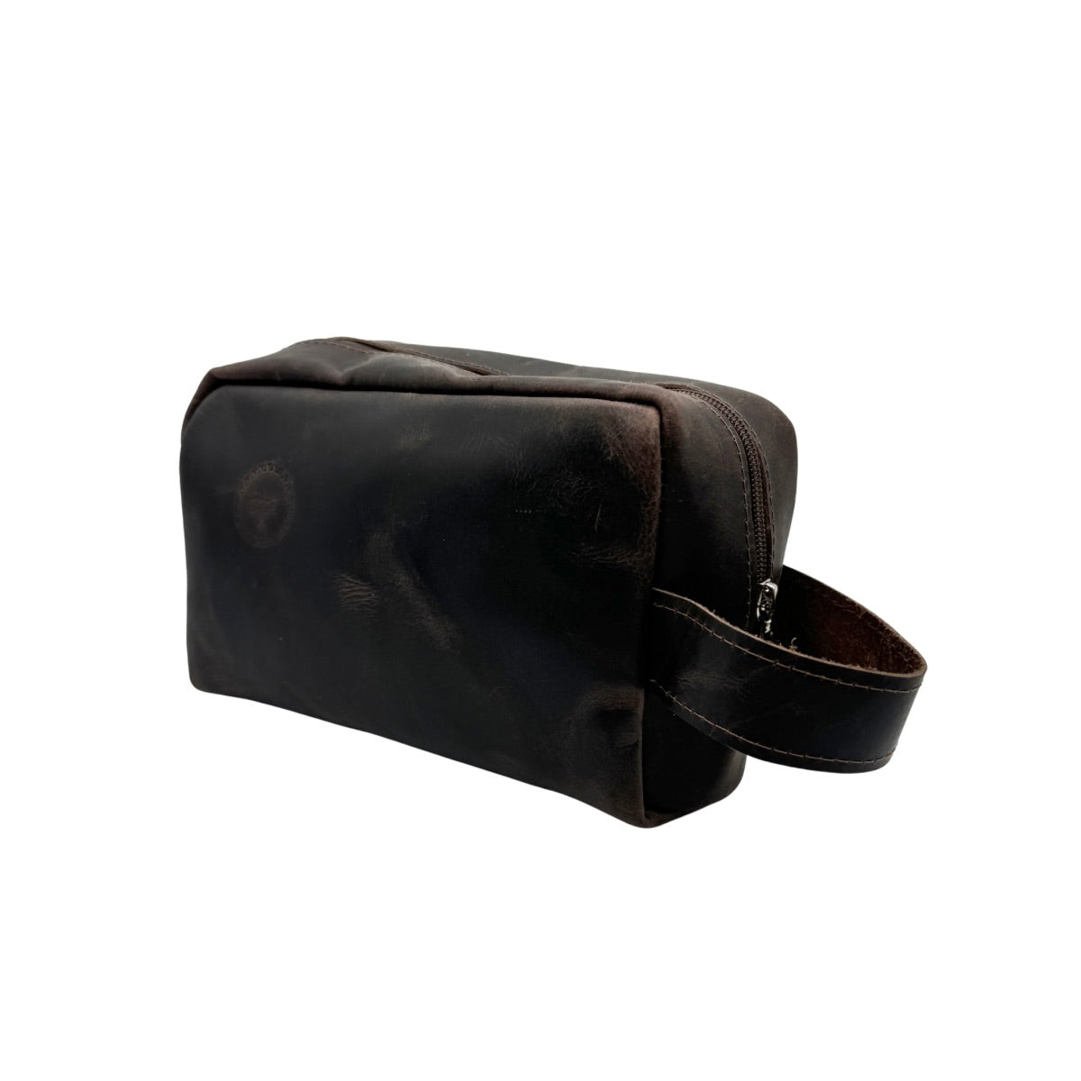 Leather Toiletry Bag - Dark Brown