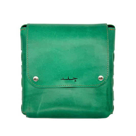 Leather Cross Body Bag - Green