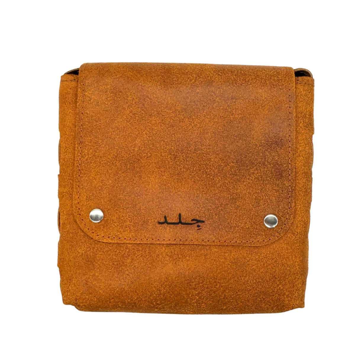 Suede Leather Cross Body (two snap)- Camel Suede