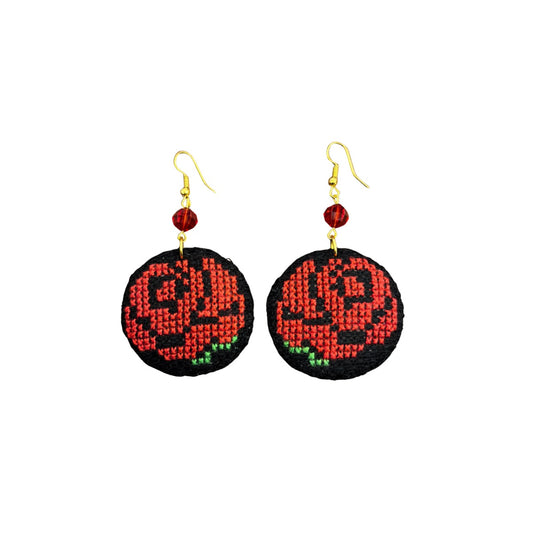 Tatreez Earrings - Rose