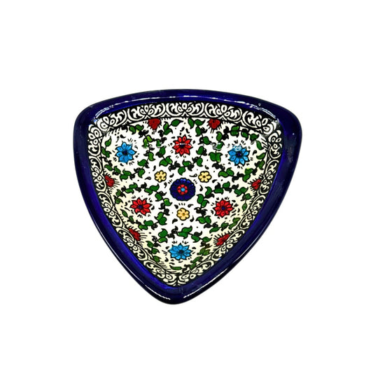 Ceramic Triangle Dish - Multicolor Vine