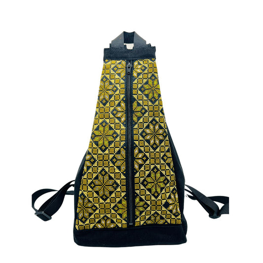 Embroidered Backpack - Gold/Green