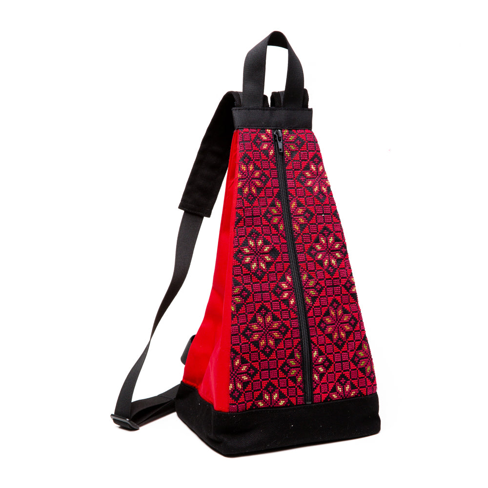 Embroidered Backpack - Red