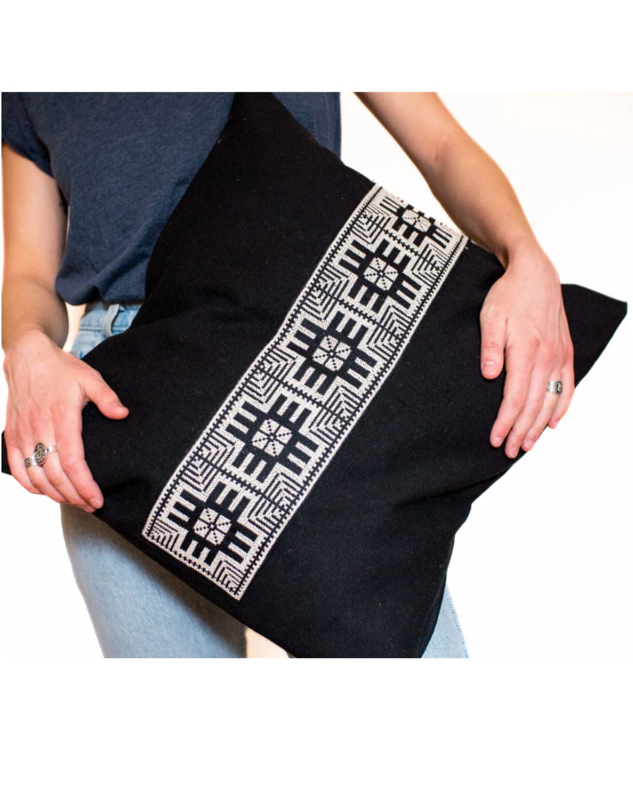 Embroidered Pillow CoverStar Black Shop Palestine