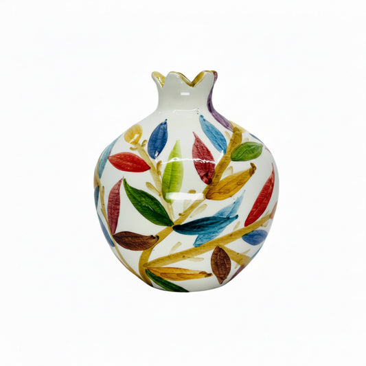 Ceramic Pomegranate Vase - Leaves