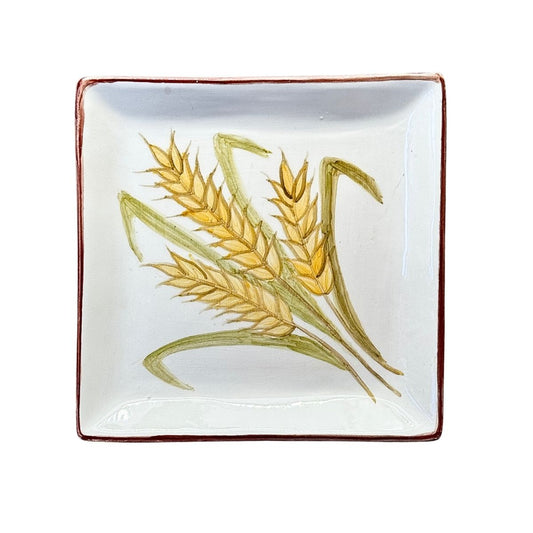 Ceramic Square Plate (7") - Wheat