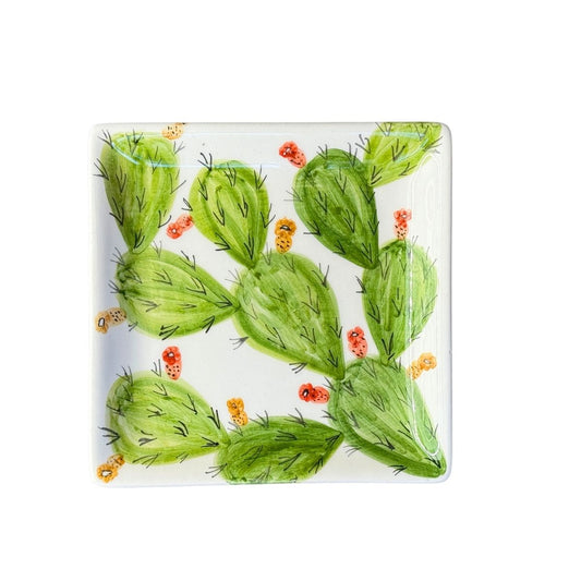 Ceramic Square Plate (7") - Cactus