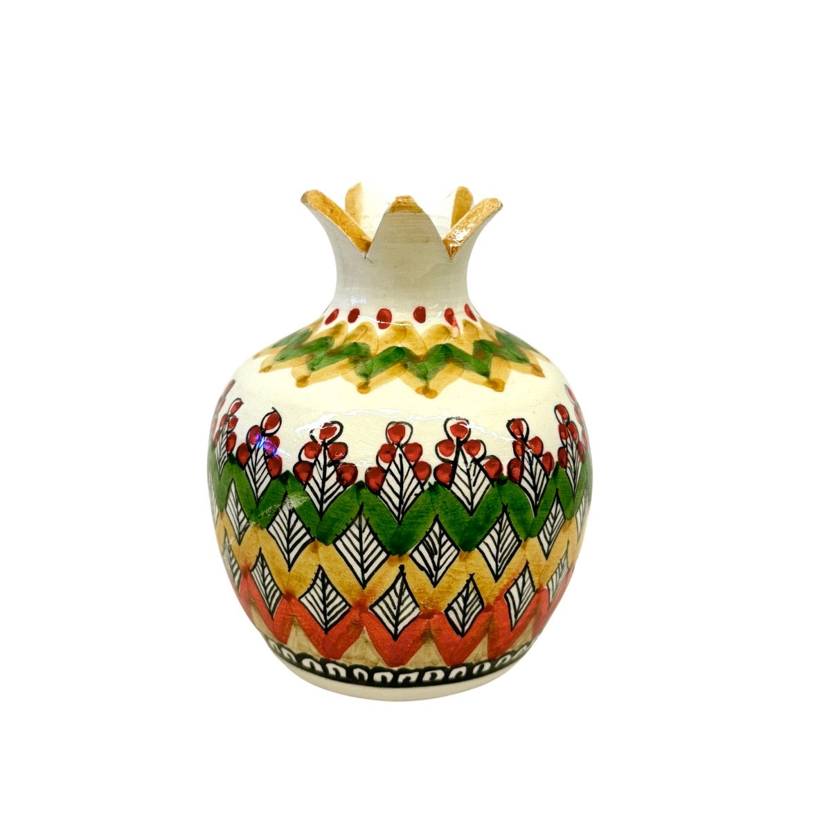 Ceramic Pomegranate Vase - Zig Zag