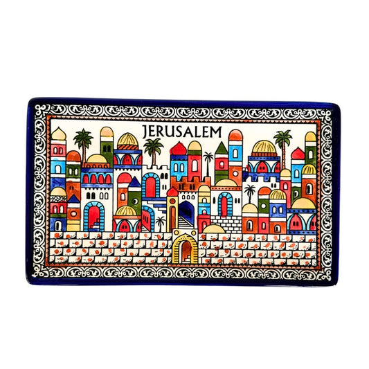 Ceramic Rectangular Platter (12.5") - Jerusalem