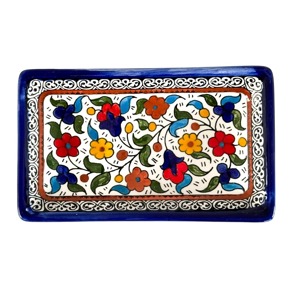 Ceramic Rectangular Serving Plate (7”) - Multicolor