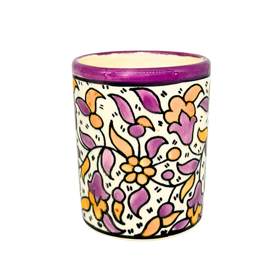 Ceramic Mug w/o Handle - Violet & Tangerine