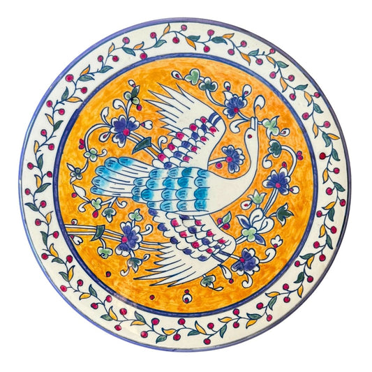 Ceramic Serving Plate (11”) - Golden Bird