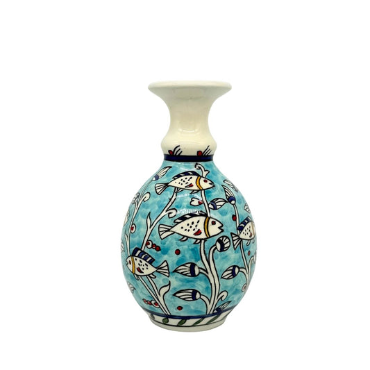 Ceramic Vase - Aqua Fish