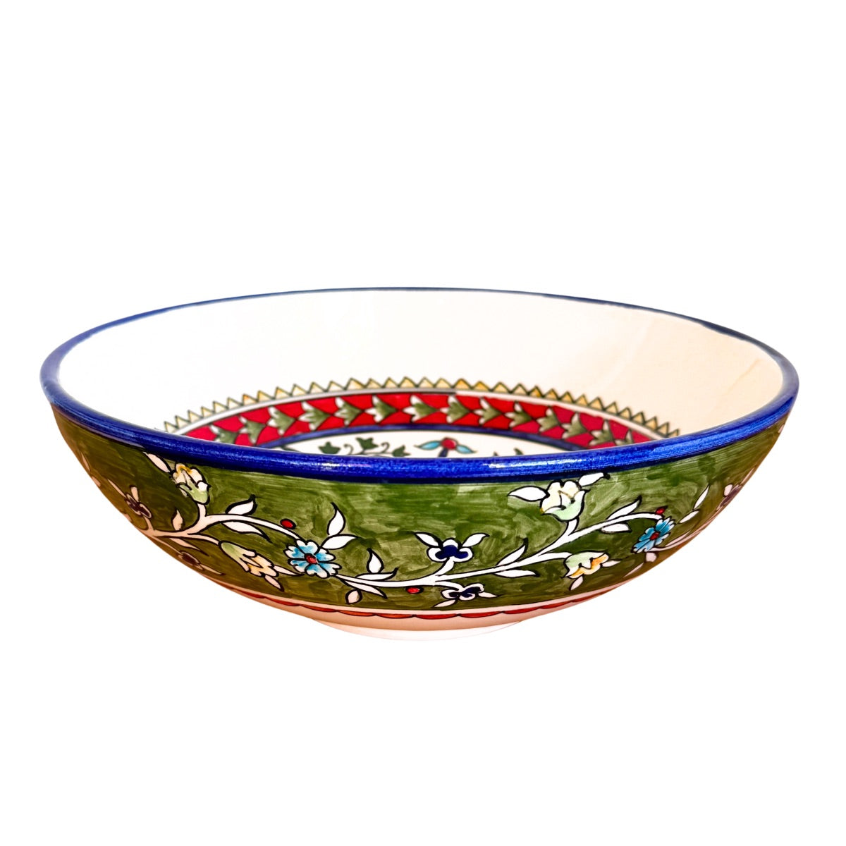 Ceramic Serving Bowl (10”) - Green Floral