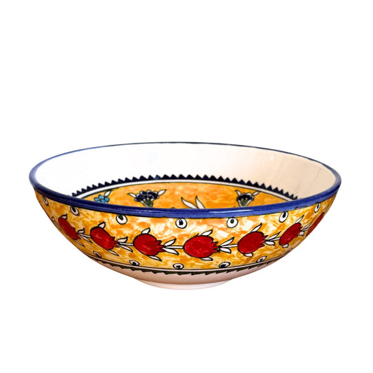 Ceramic Serving Bowl (10”) - Yellow Pomegranates