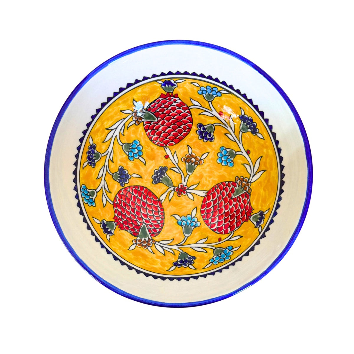 Ceramic Serving Bowl (10”) - Yellow Pomegranates