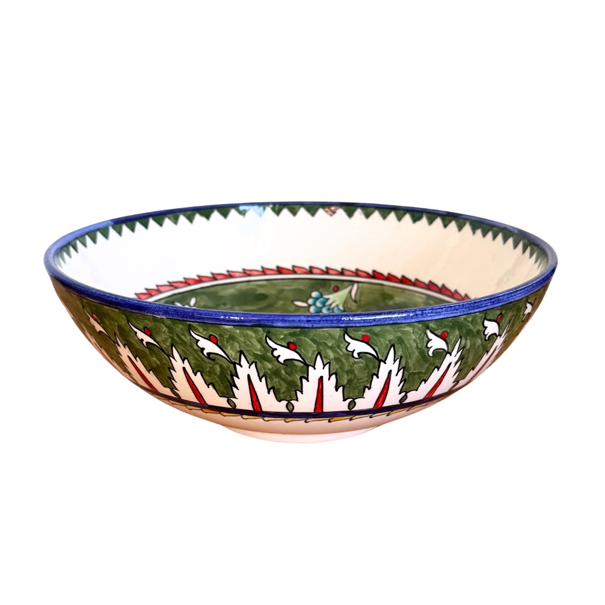 Ceramic Serving Bowl (10”) - Green Pomegranates