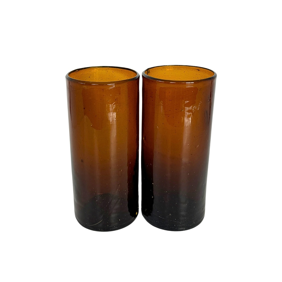 Glass Tumblers (5"), Set of 2 - Amber