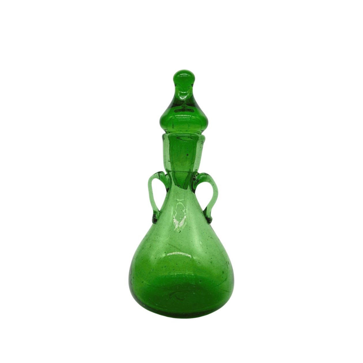 Glass Pitcher with Lid -  Green