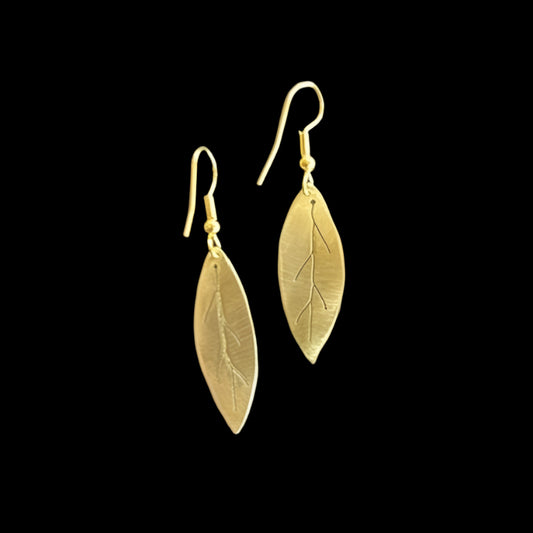 Brass Leaf Earrings