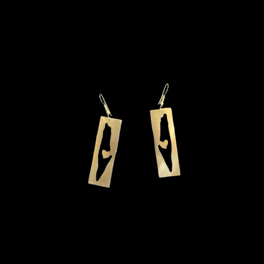 Brass Map of Palestine Earrings