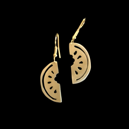 Brass Watermelon Earrings